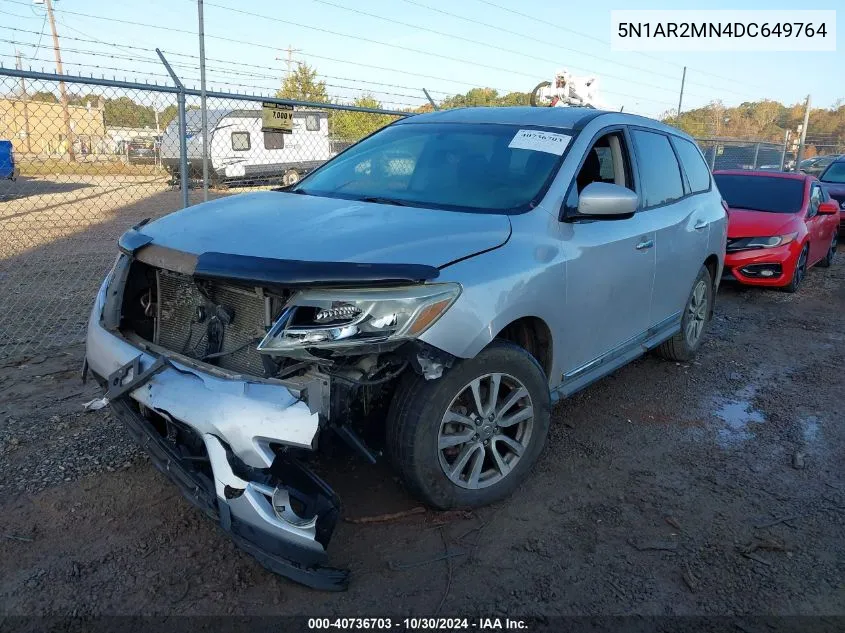 2013 Nissan Pathfinder S VIN: 5N1AR2MN4DC649764 Lot: 40736703