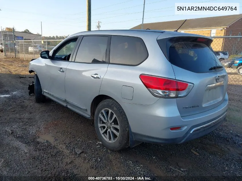 2013 Nissan Pathfinder S VIN: 5N1AR2MN4DC649764 Lot: 40736703