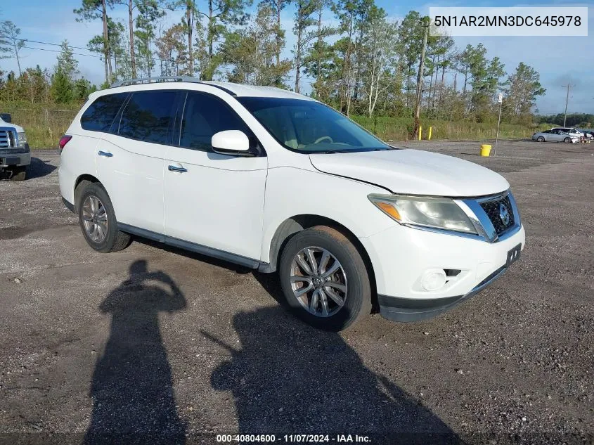 2013 Nissan Pathfinder Sv VIN: 5N1AR2MN3DC645978 Lot: 40804600