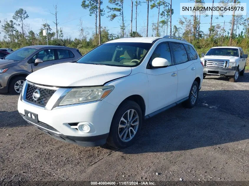 2013 Nissan Pathfinder Sv VIN: 5N1AR2MN3DC645978 Lot: 40804600