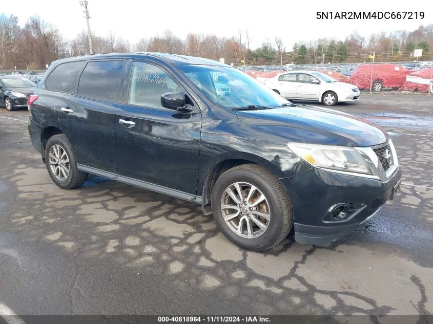 2013 Nissan Pathfinder S/Sv/Sl/Platinum VIN: 5N1AR2MM4DC667219 Lot: 40818964