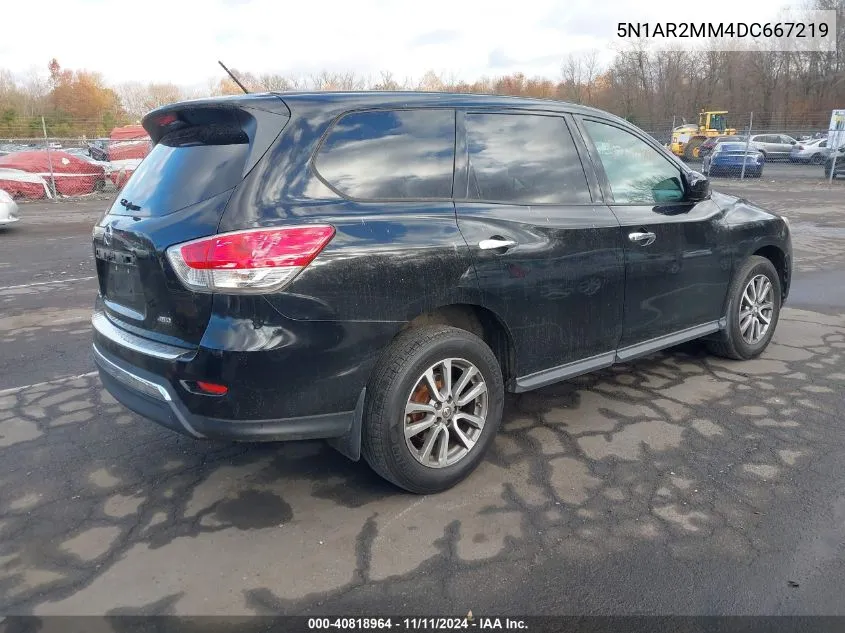 2013 Nissan Pathfinder S/Sv/Sl/Platinum VIN: 5N1AR2MM4DC667219 Lot: 40818964