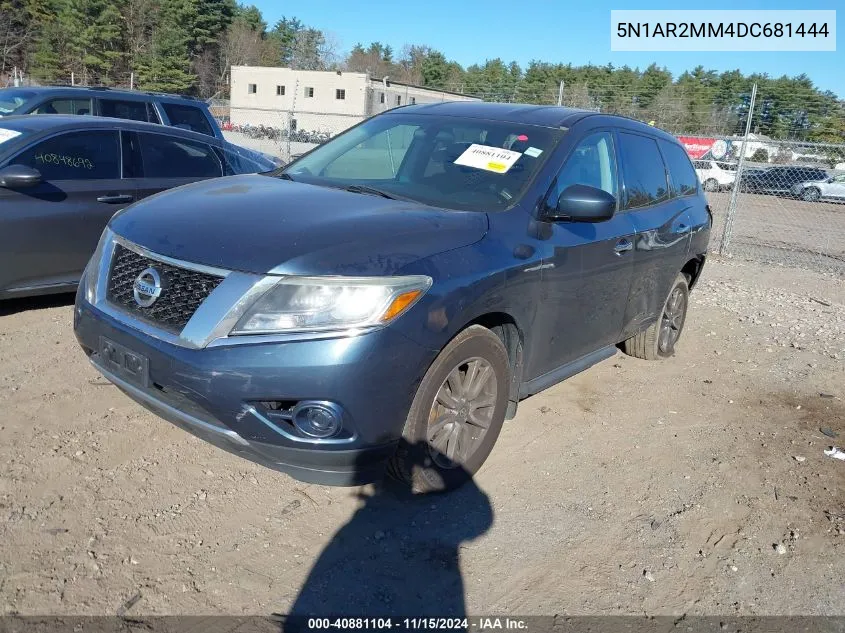 2013 Nissan Pathfinder S VIN: 5N1AR2MM4DC681444 Lot: 40881104