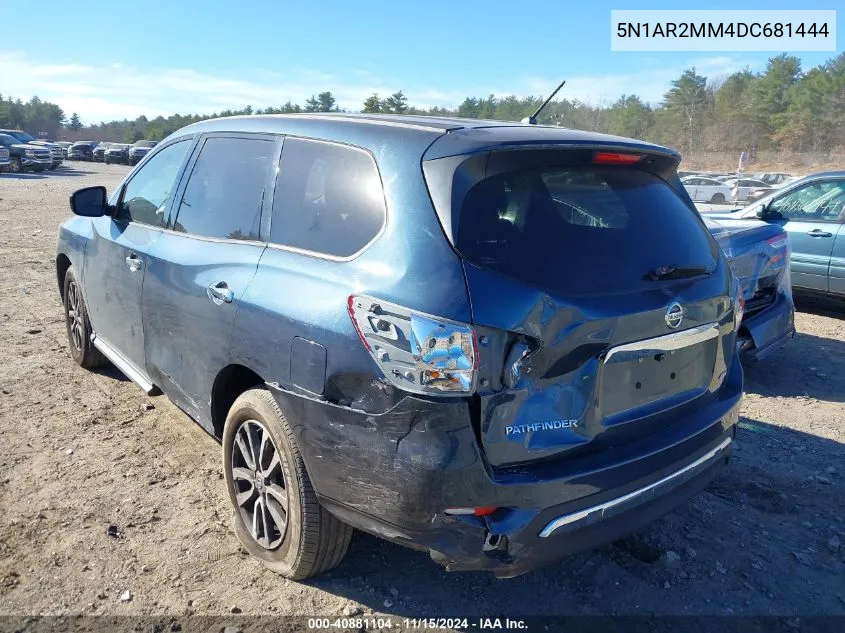 2013 Nissan Pathfinder S VIN: 5N1AR2MM4DC681444 Lot: 40881104