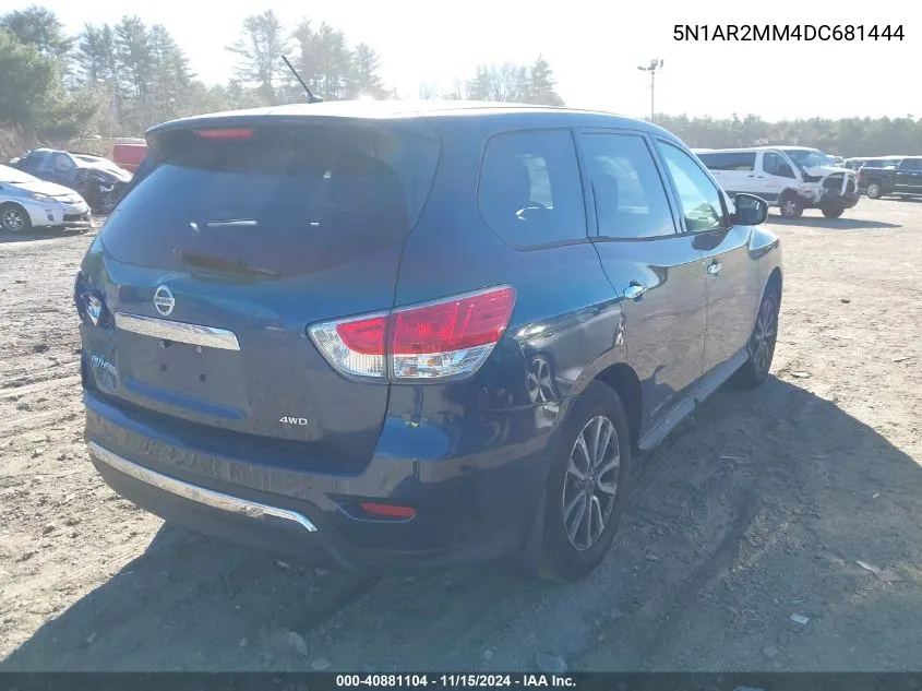 2013 Nissan Pathfinder S VIN: 5N1AR2MM4DC681444 Lot: 40881104