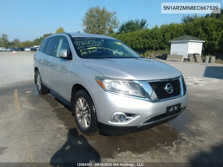 5N1AR2MN8EC667539 2014 Nissan Pathfinder S/Sv/Sl/Platinum