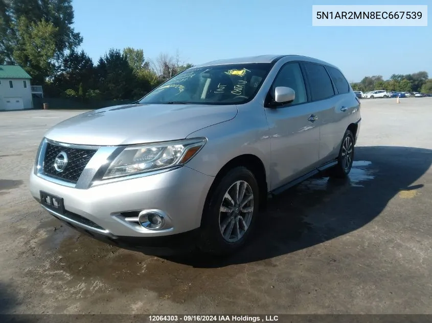 5N1AR2MN8EC667539 2014 Nissan Pathfinder S/Sv/Sl/Platinum