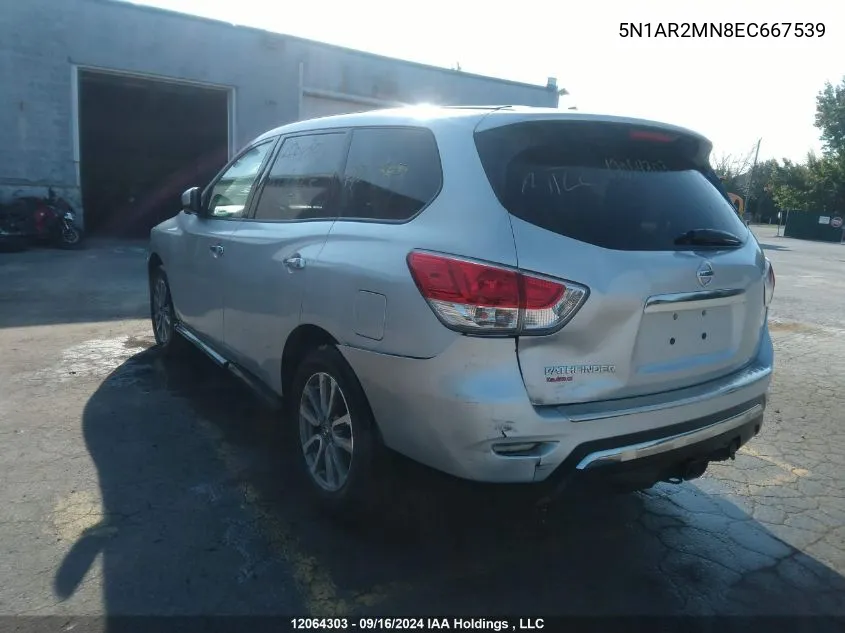 5N1AR2MN8EC667539 2014 Nissan Pathfinder S/Sv/Sl/Platinum