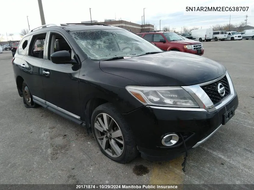 2014 Nissan Pathfinder Platinum VIN: 5N1AR2MM2EC638707 Lot: 20171874