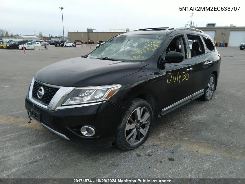 5N1AR2MM2EC638707 2014 Nissan Pathfinder Platinum