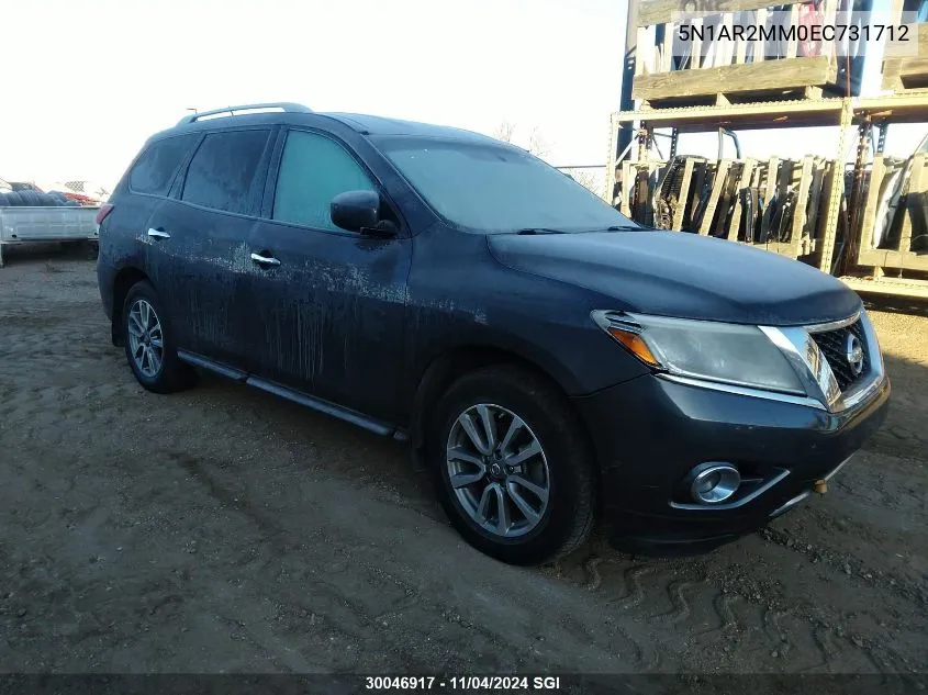 2014 Nissan Pathfinder S/Sv/Sl/Platinum VIN: 5N1AR2MM0EC731712 Lot: 30046917