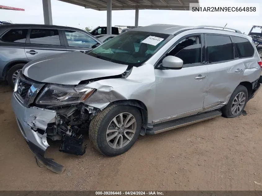 2014 Nissan Pathfinder Sl VIN: 5N1AR2MN9EC664858 Lot: 39286445