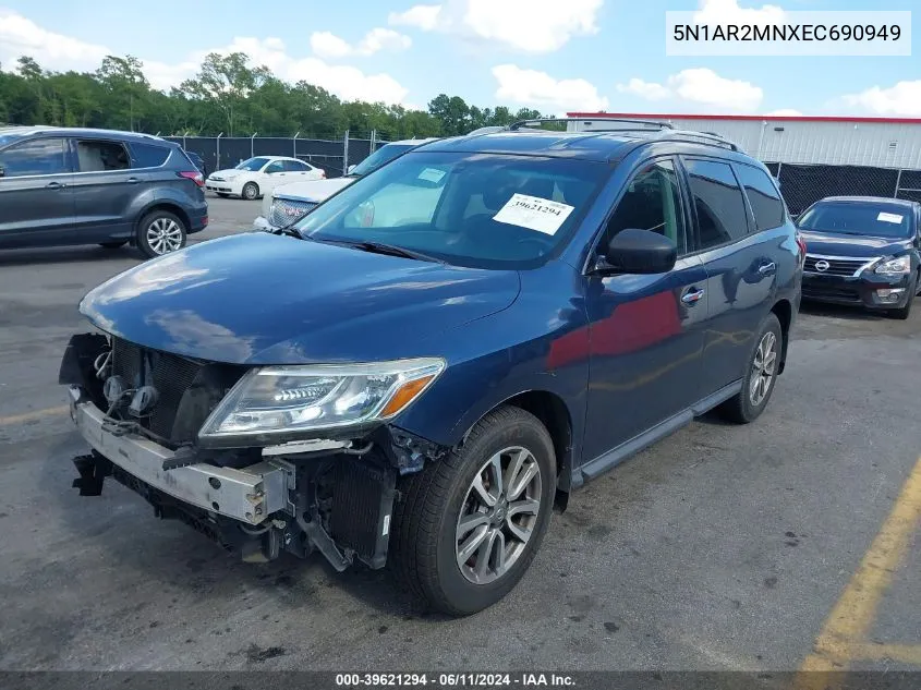 2014 Nissan Pathfinder Sv VIN: 5N1AR2MNXEC690949 Lot: 39621294