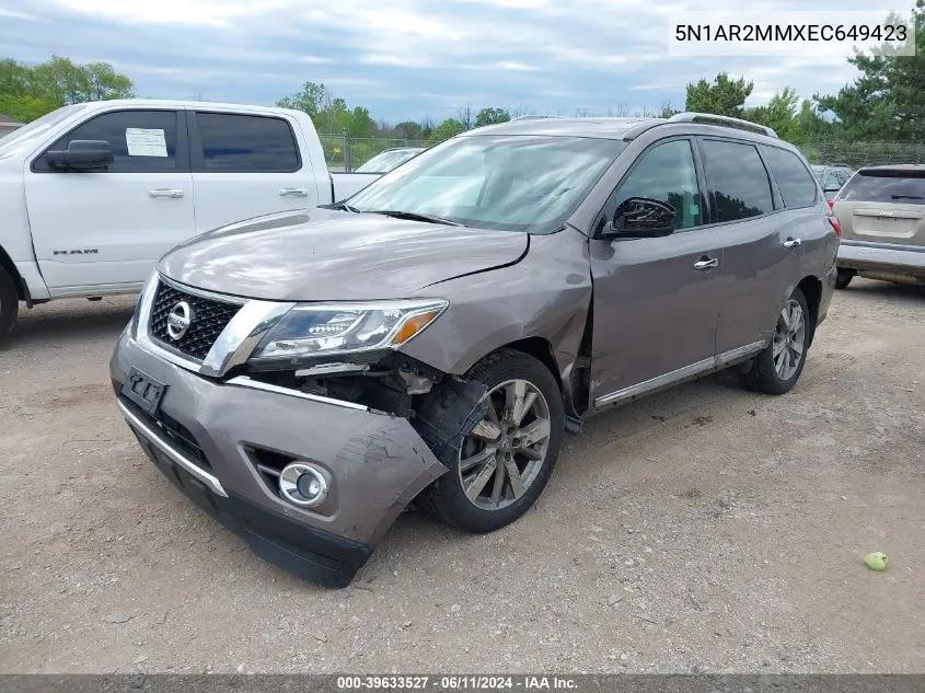 5N1AR2MMXEC649423 2014 Nissan Pathfinder Platinum