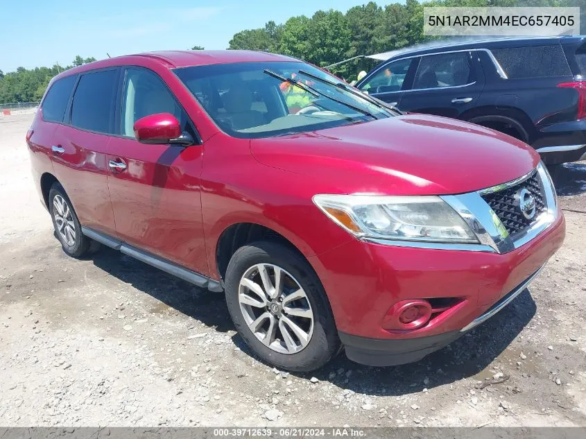 2014 Nissan Pathfinder S VIN: 5N1AR2MM4EC657405 Lot: 39712639