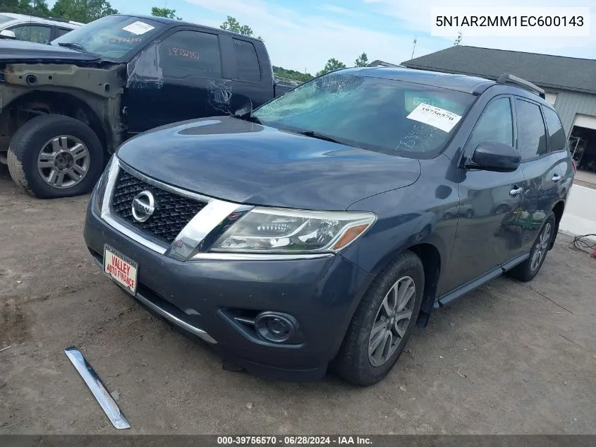 2014 Nissan Pathfinder S VIN: 5N1AR2MM1EC600143 Lot: 39756570