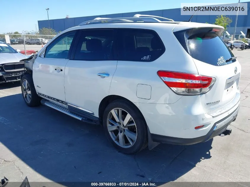 2014 Nissan Pathfinder Hybrid Platinum VIN: 5N1CR2MN0EC639016 Lot: 39766933