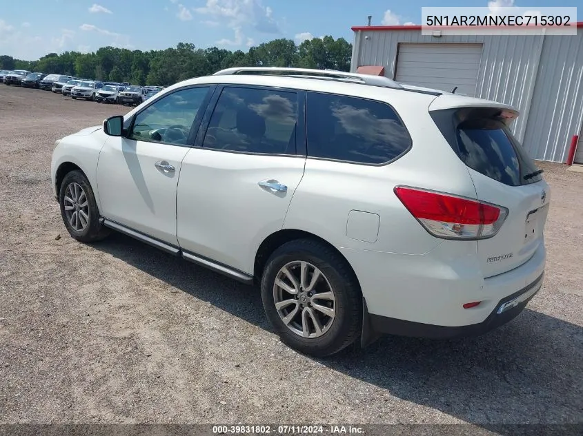 2014 Nissan Pathfinder Sv VIN: 5N1AR2MNXEC715302 Lot: 39831802