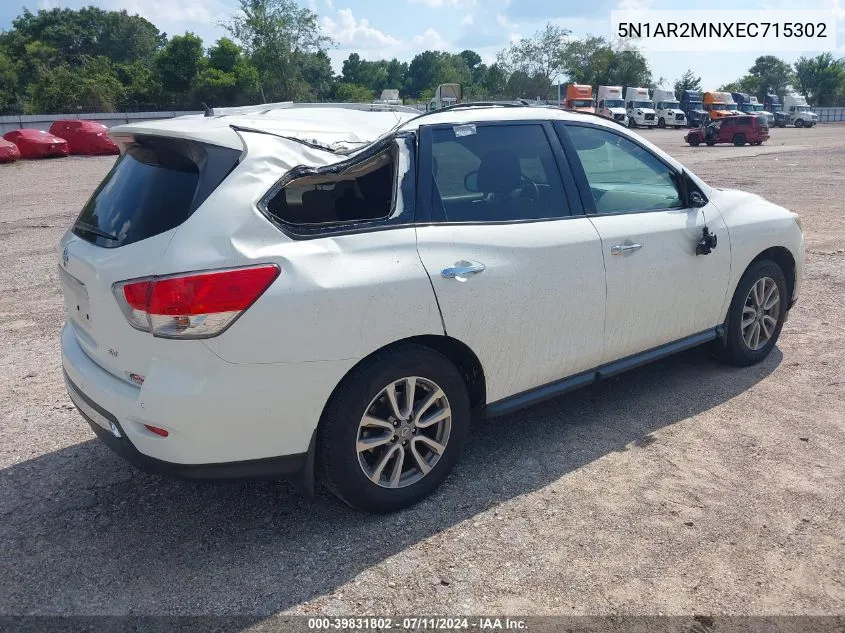 2014 Nissan Pathfinder Sv VIN: 5N1AR2MNXEC715302 Lot: 39831802