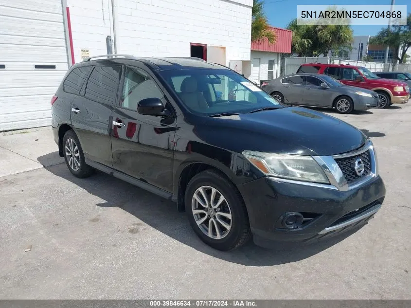 2014 Nissan Pathfinder Sv VIN: 5N1AR2MN5EC704868 Lot: 39846634