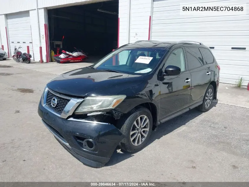 2014 Nissan Pathfinder Sv VIN: 5N1AR2MN5EC704868 Lot: 39846634