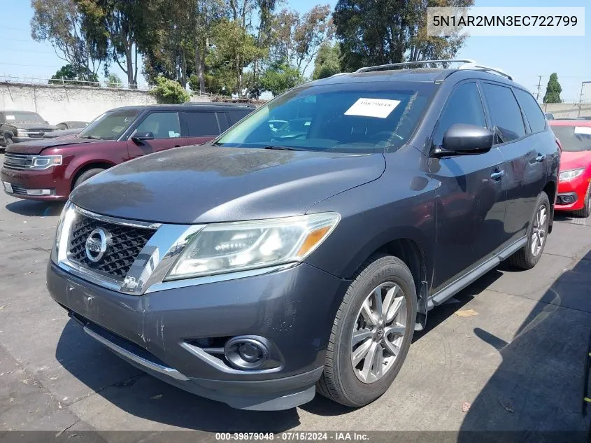 5N1AR2MN3EC722799 2014 Nissan Pathfinder Sv