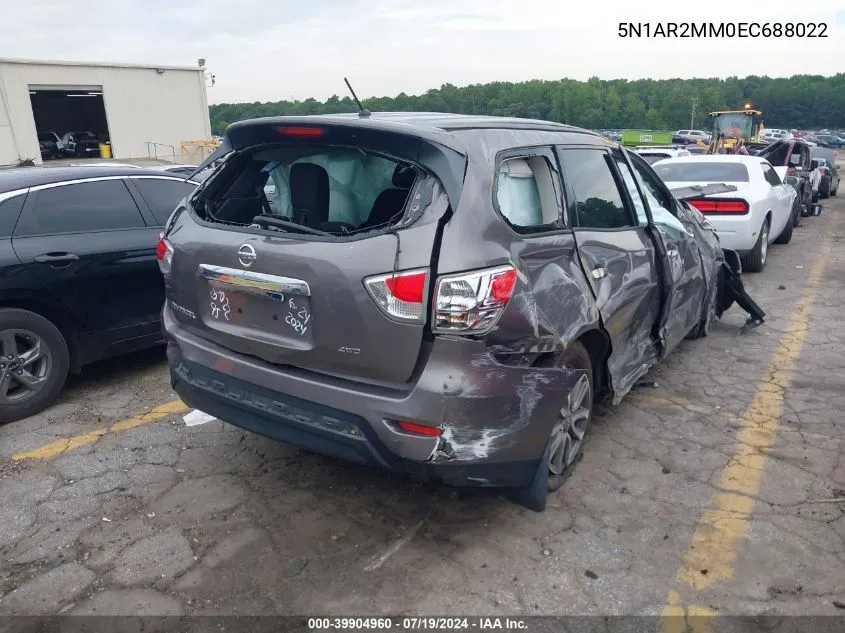 5N1AR2MM0EC688022 2014 Nissan Pathfinder S