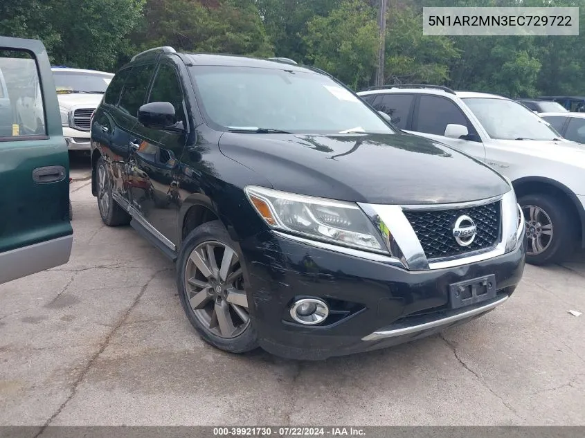 2014 Nissan Pathfinder Platinum/S/Sl/Sv VIN: 5N1AR2MN3EC729722 Lot: 39921730