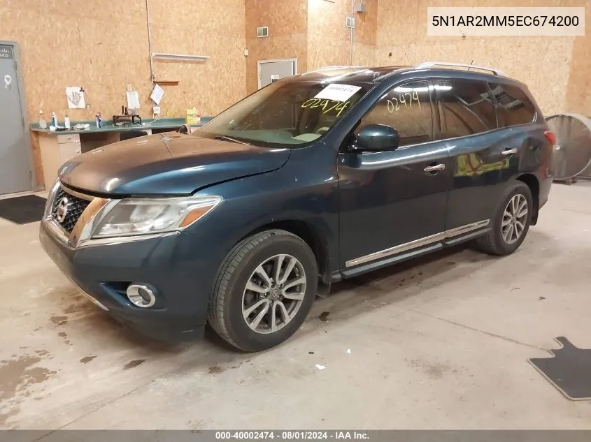 2014 Nissan Pathfinder Platinum/S/Sl/Sv VIN: 5N1AR2MM5EC674200 Lot: 40002474