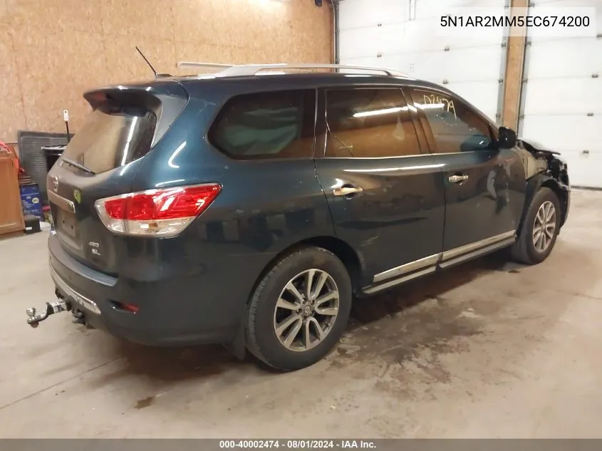 2014 Nissan Pathfinder Platinum/S/Sl/Sv VIN: 5N1AR2MM5EC674200 Lot: 40002474