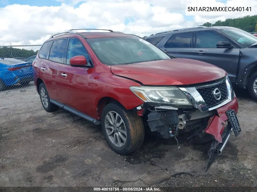 2014 Nissan Pathfinder Sv VIN: 5N1AR2MMXEC640141 Lot: 40018755