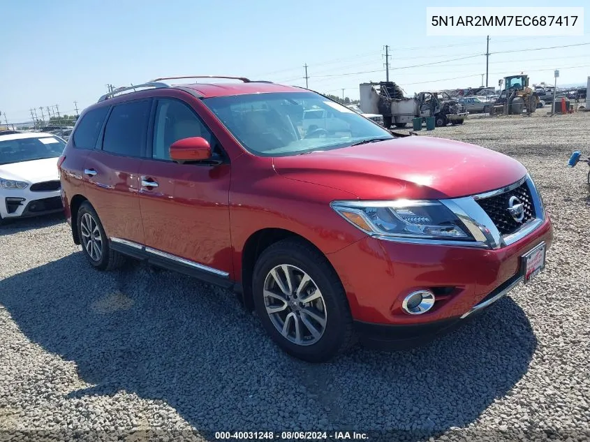 2014 Nissan Pathfinder Platinum VIN: 5N1AR2MM7EC687417 Lot: 40031248