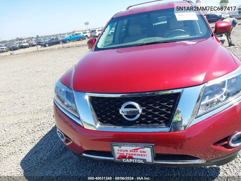 2014 Nissan Pathfinder Platinum VIN: 5N1AR2MM7EC687417 Lot: 40031248