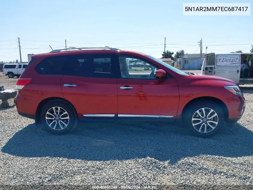 2014 Nissan Pathfinder Platinum VIN: 5N1AR2MM7EC687417 Lot: 40031248