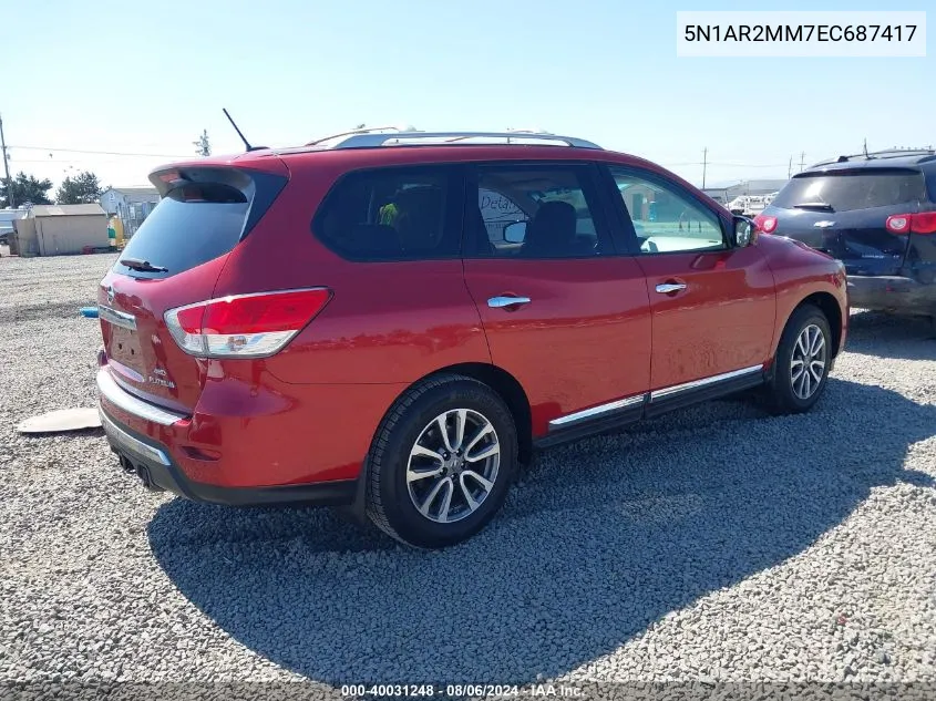 2014 Nissan Pathfinder Platinum VIN: 5N1AR2MM7EC687417 Lot: 40031248