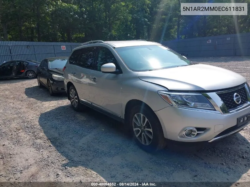 2014 Nissan Pathfinder S/Sv/Sl/Platinum VIN: 5N1AR2MM0EC611831 Lot: 40094552