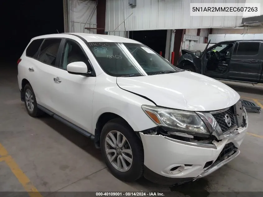 2014 Nissan Pathfinder S VIN: 5N1AR2MM2EC607263 Lot: 40109001