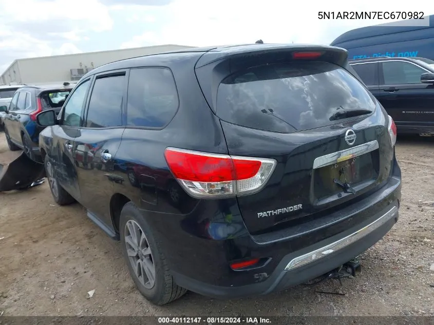 5N1AR2MN7EC670982 2014 Nissan Pathfinder Platinum/S/Sl/Sv