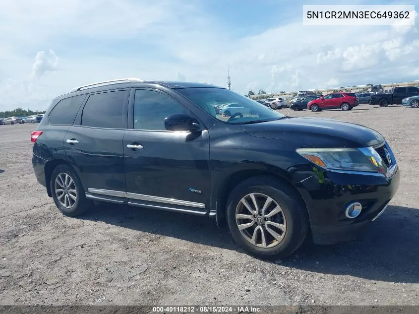 5N1CR2MN3EC649362 2014 Nissan Pathfinder Hybrid Sl