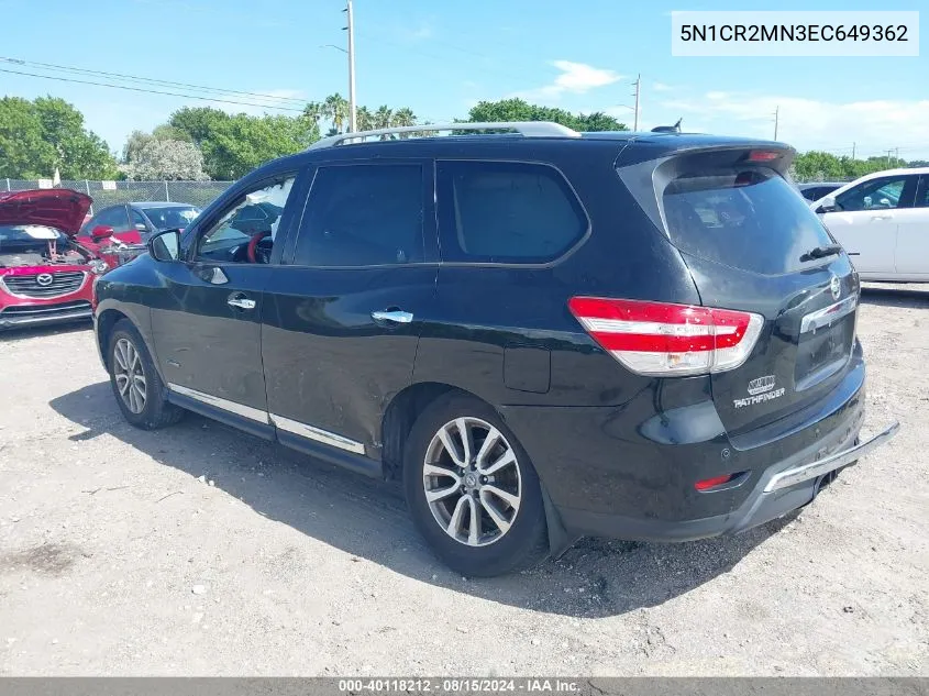 2014 Nissan Pathfinder Hybrid Sl VIN: 5N1CR2MN3EC649362 Lot: 40118212