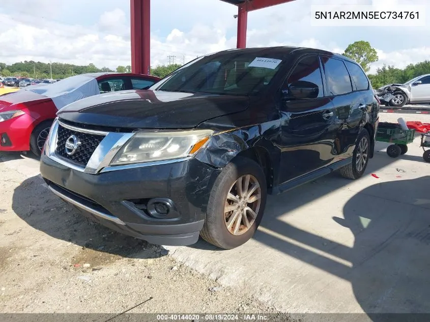 2014 Nissan Pathfinder S VIN: 5N1AR2MN5EC734761 Lot: 40144020