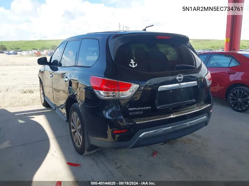 2014 Nissan Pathfinder S VIN: 5N1AR2MN5EC734761 Lot: 40144020