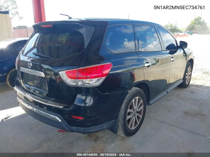 2014 Nissan Pathfinder S VIN: 5N1AR2MN5EC734761 Lot: 40144020