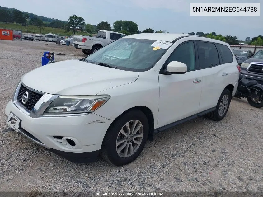 2014 Nissan Pathfinder S VIN: 5N1AR2MN2EC644788 Lot: 40185965