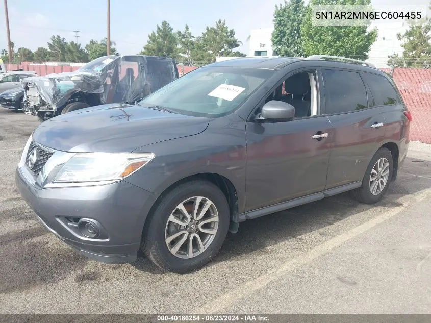 2014 Nissan Pathfinder Sv VIN: 5N1AR2MN6EC604455 Lot: 40186254