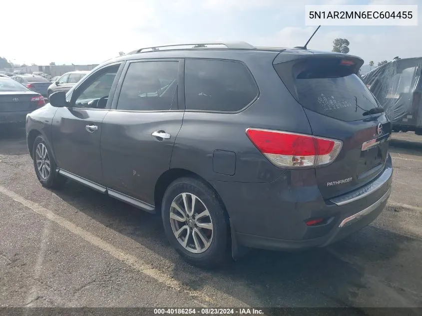 2014 Nissan Pathfinder Sv VIN: 5N1AR2MN6EC604455 Lot: 40186254