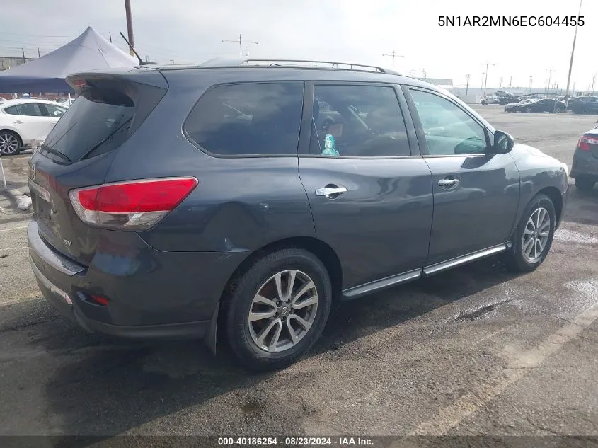 2014 Nissan Pathfinder Sv VIN: 5N1AR2MN6EC604455 Lot: 40186254