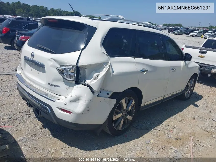 2014 Nissan Pathfinder Platinum VIN: 5N1AR2MN6EC651291 Lot: 40195760