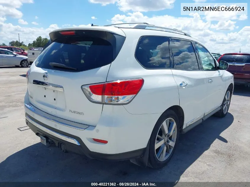 2014 Nissan Pathfinder Platinum VIN: 5N1AR2MN6EC666924 Lot: 40221362