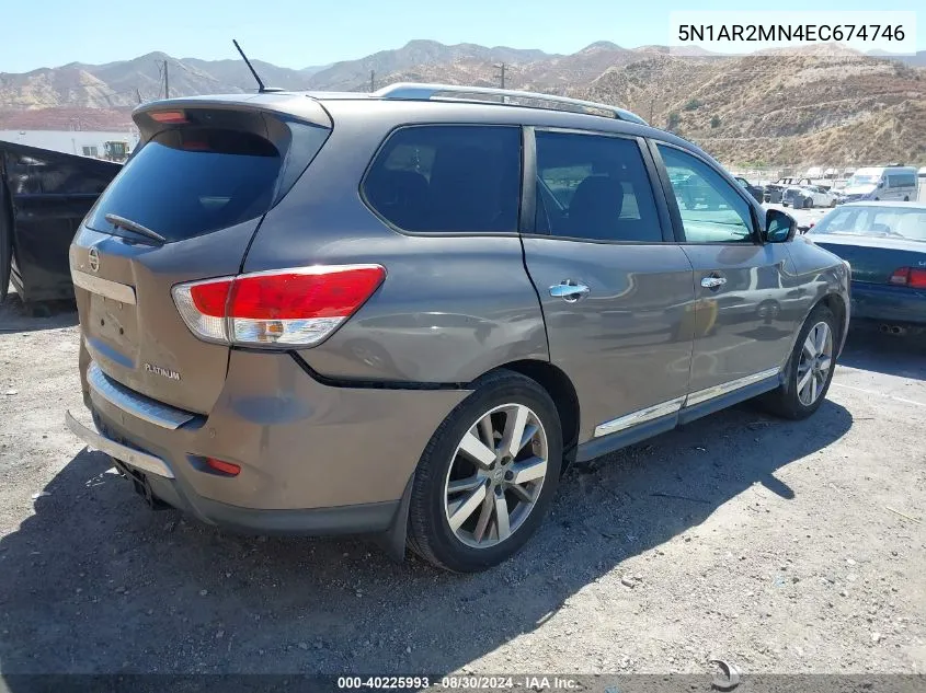 2014 Nissan Pathfinder Platinum VIN: 5N1AR2MN4EC674746 Lot: 40225993